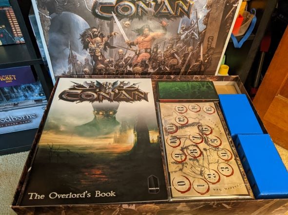 Conan (Monolith) retail board game insert/organizer w/2 expansions - sleeved cards