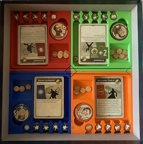 Dune Board Game Faction Holder Remix - easy access for Tokens and Spice