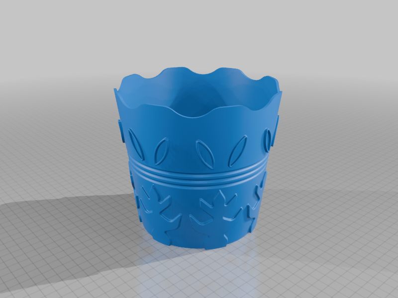 Pattern Ornated Flower Pot (With Dish)