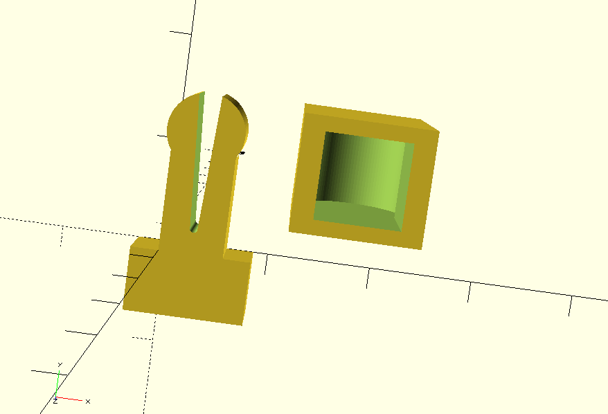 OpenSCAD library: simple pin and block snap connector