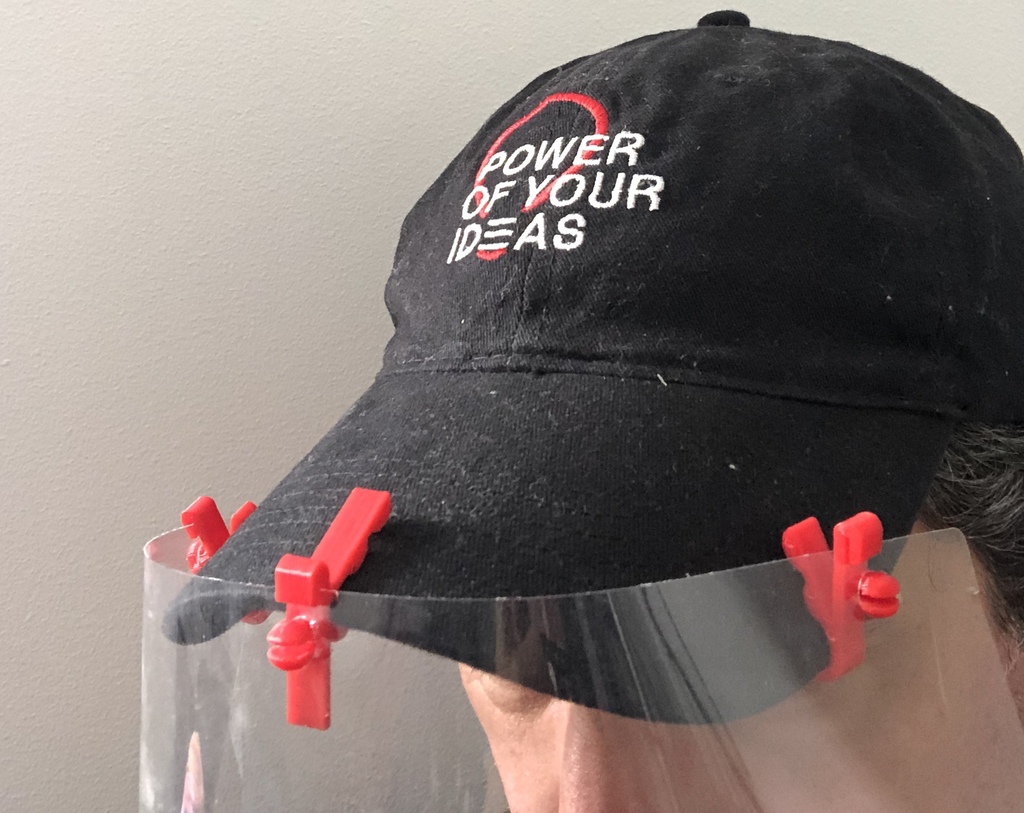 Cap Clip - Turn any baseball cap into a COVID face shield PPE