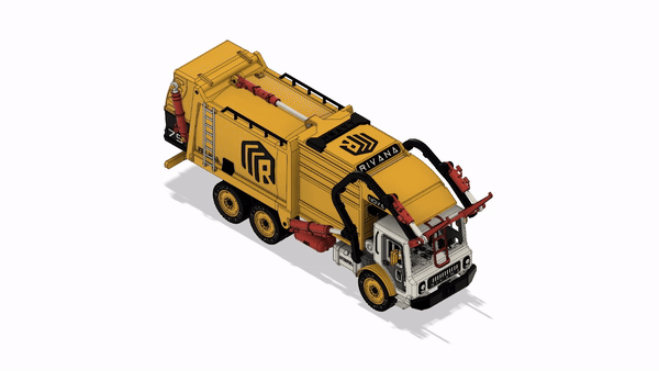 Miniatura 9 do modelo 3D Yellow Front Loading Garbage Truck (Basic) 