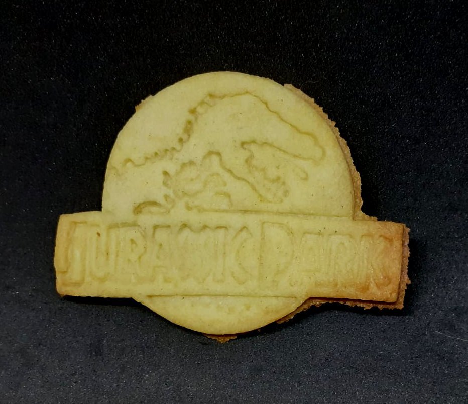 Cookie cutter Jurassic Park logo