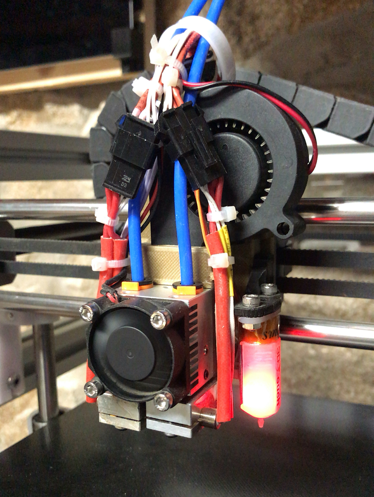 Hypercube Evolution Chimera mount with adjustable BLTouch and fan duct