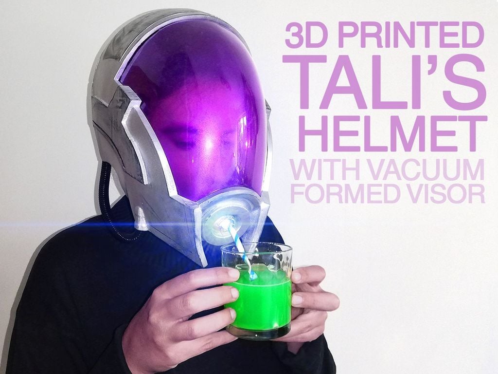 3D Printed Tali Helmet (with vacuum formed visor)
