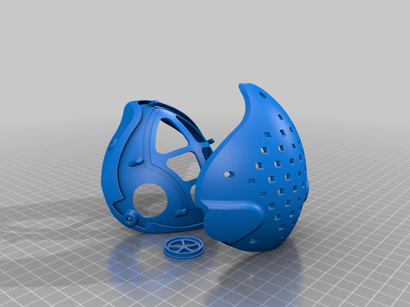 3D printed Mask Model 2 with Exchangeable filter case