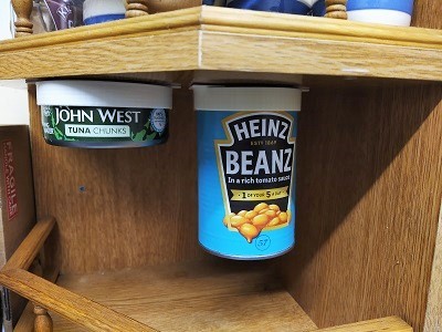 Tin Can Under Shelf Storage 
