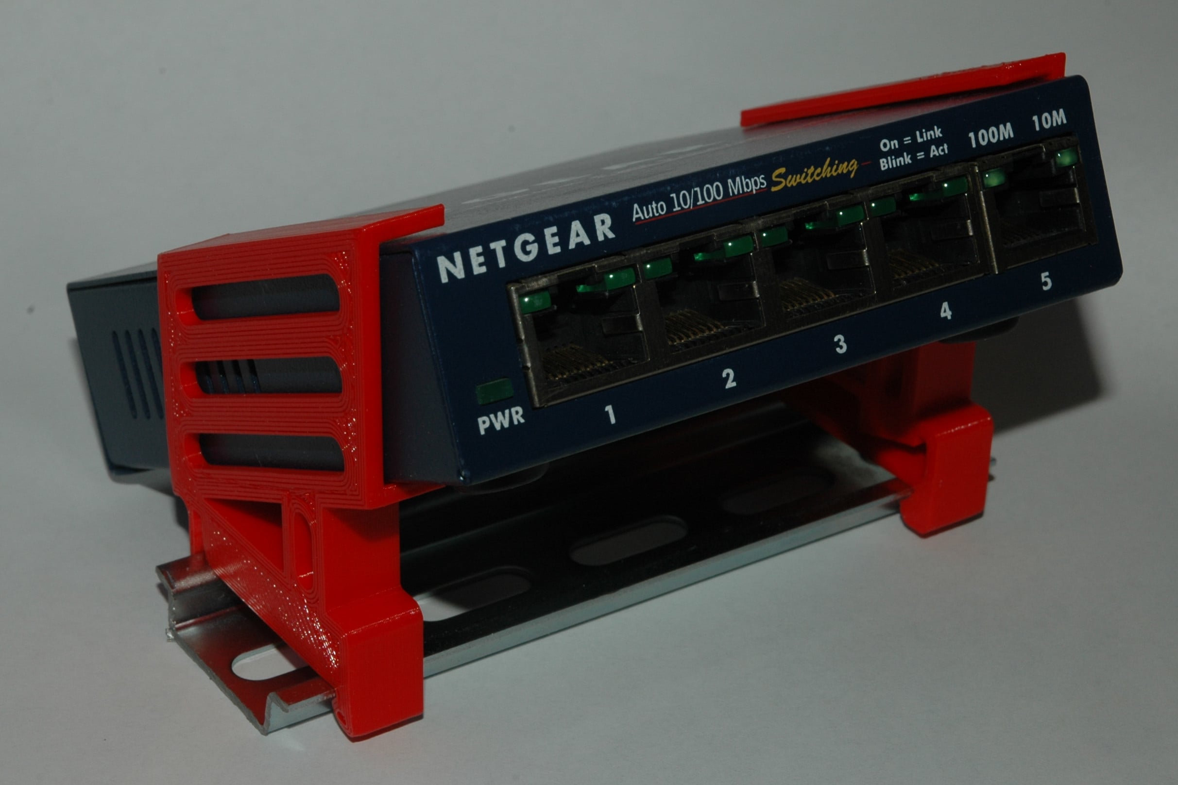 Ethernet switch support on din rail