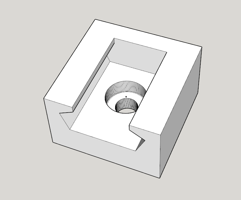 End clip with screw/bolt hole for filament guide (included)