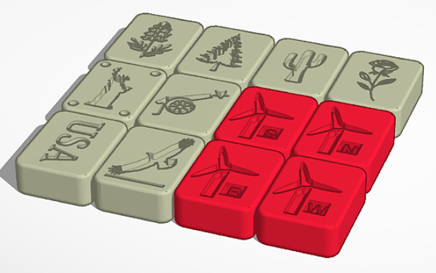 US themed American Mahjong Tiles