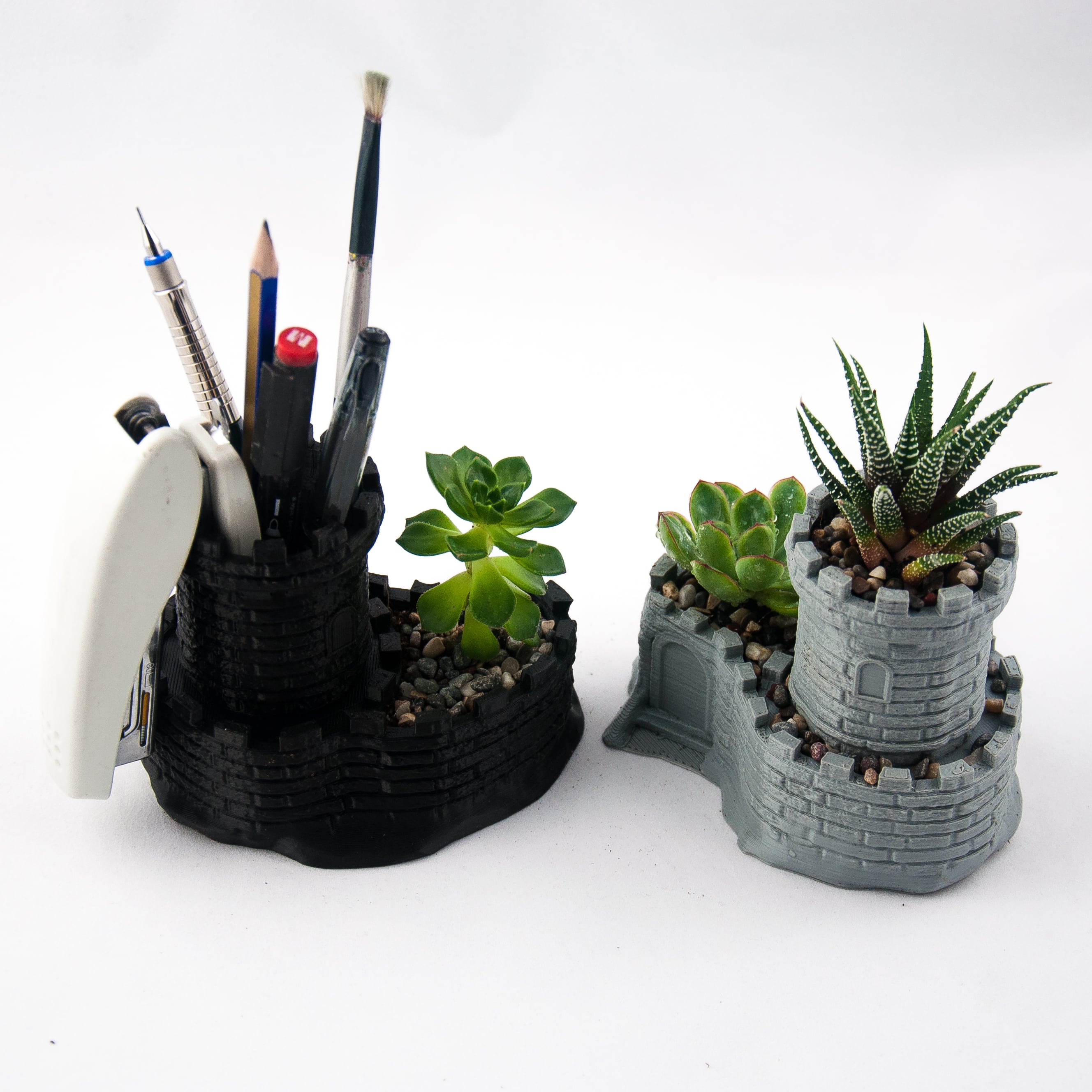 Multipurpose Castle Planter - Tower Planter And Pen Holder