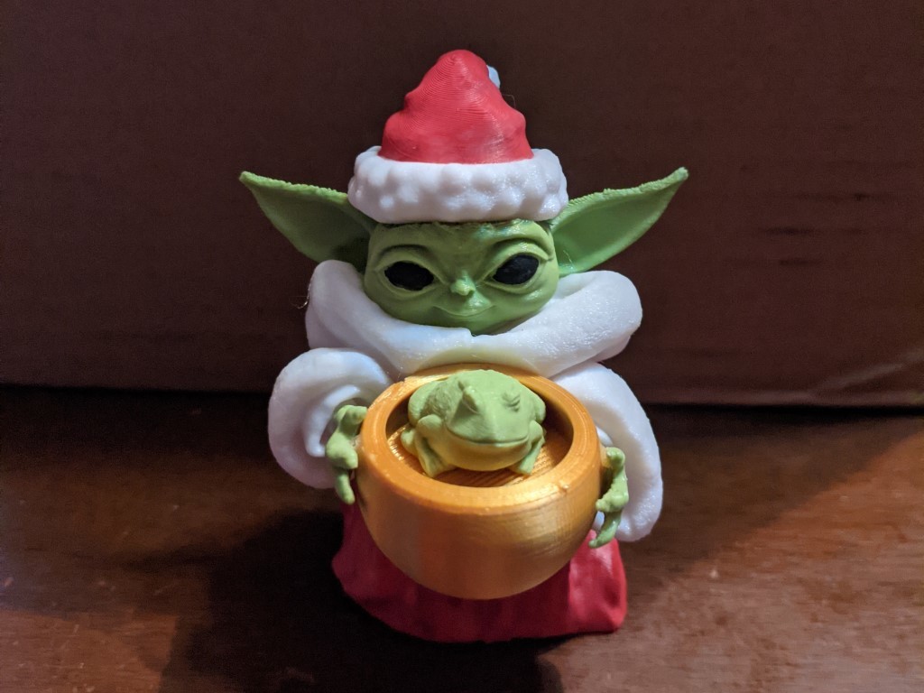 Baby Yoda Christmas Ornament with Toad
