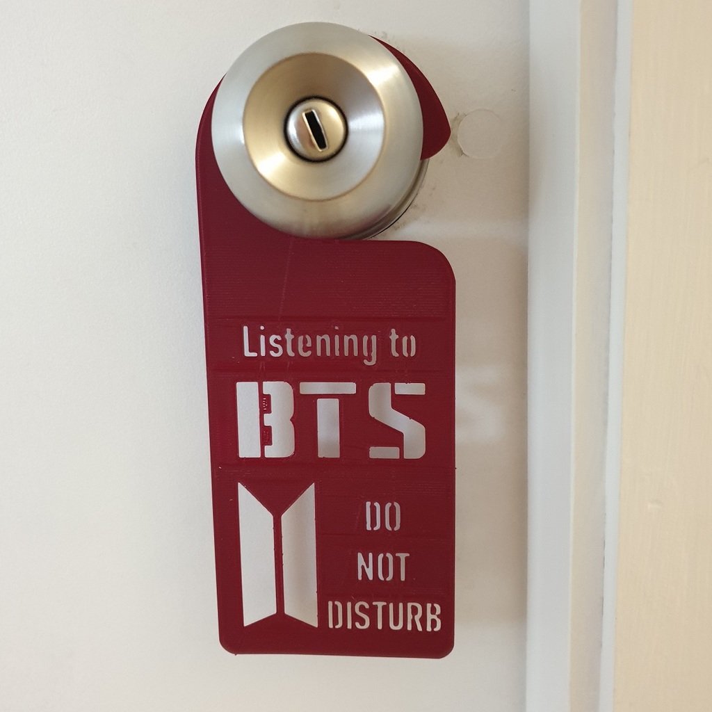 BTS door handle sign do not disturb