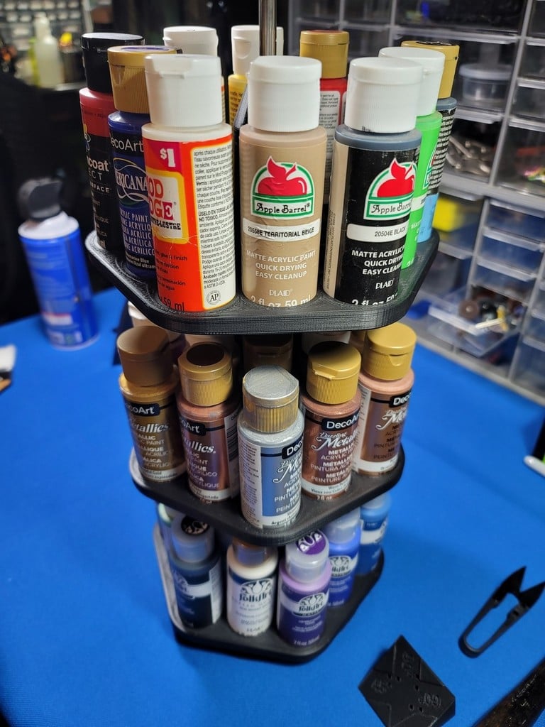 Rotating Acrylic Paint Storage