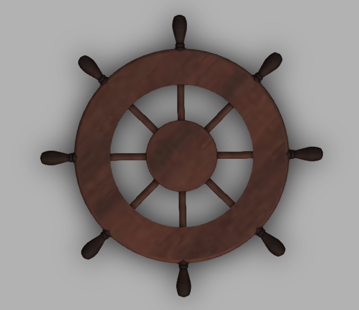 Sail Boat Helm Steering Wheel. Ship