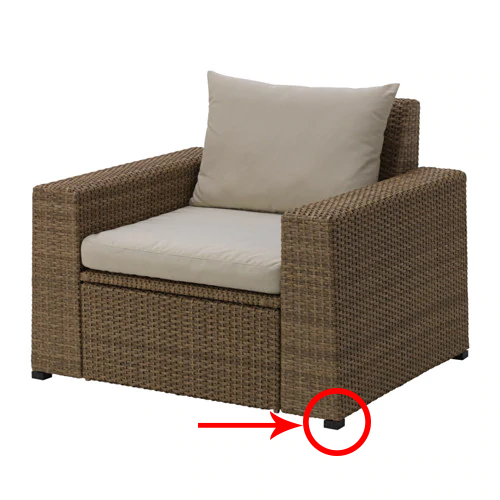 IKEA SOLLERON CHAIR - REPLACEMENT LEG - PIED DE REMPLACEMENT POUR FAUTEUIL IKEA SOLLERON