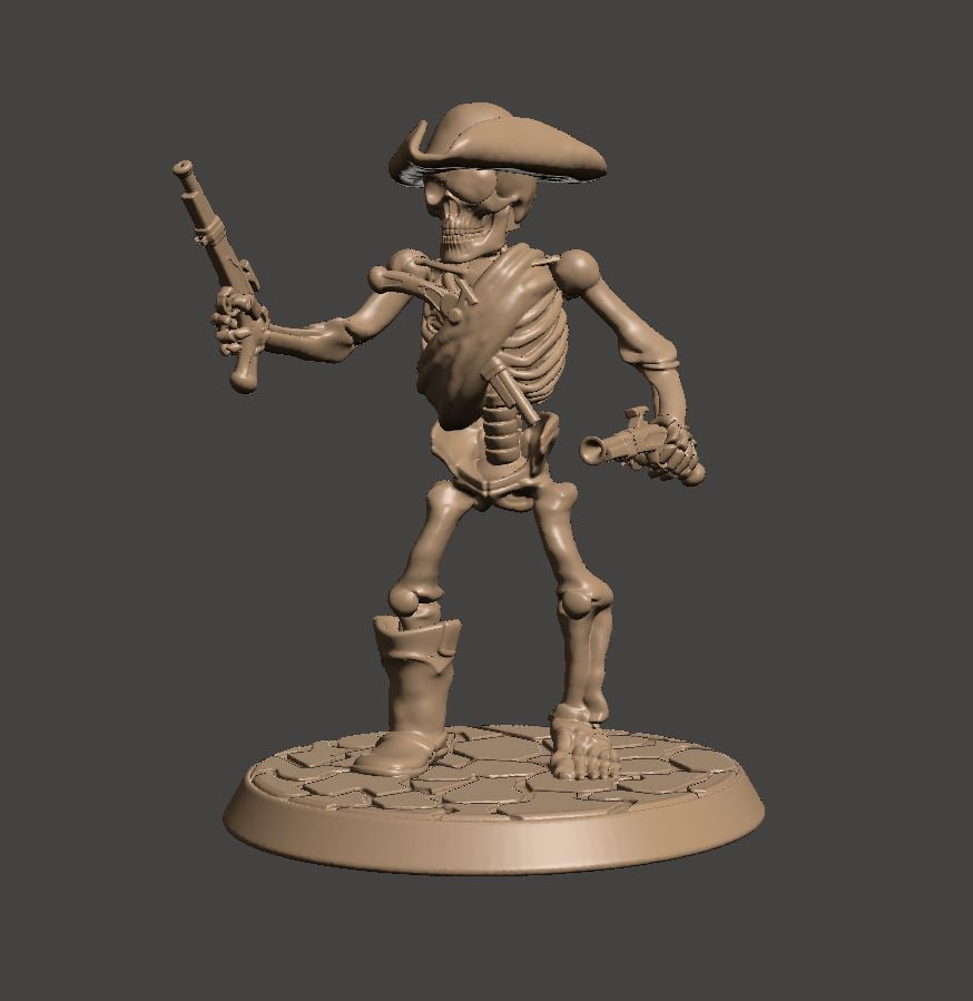 28mm Undead Skeleton Pirate Miniature
