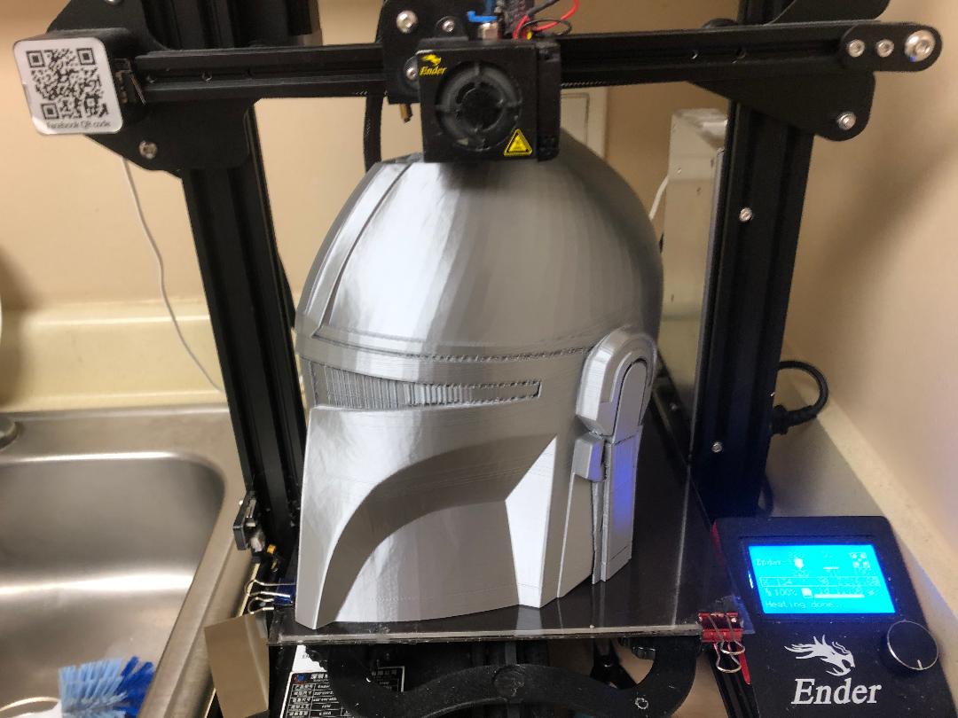 Mandalorian Helmet 2 Piece Print for Ender 3
