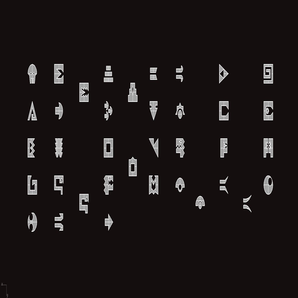 Saurian ABC Glyphs