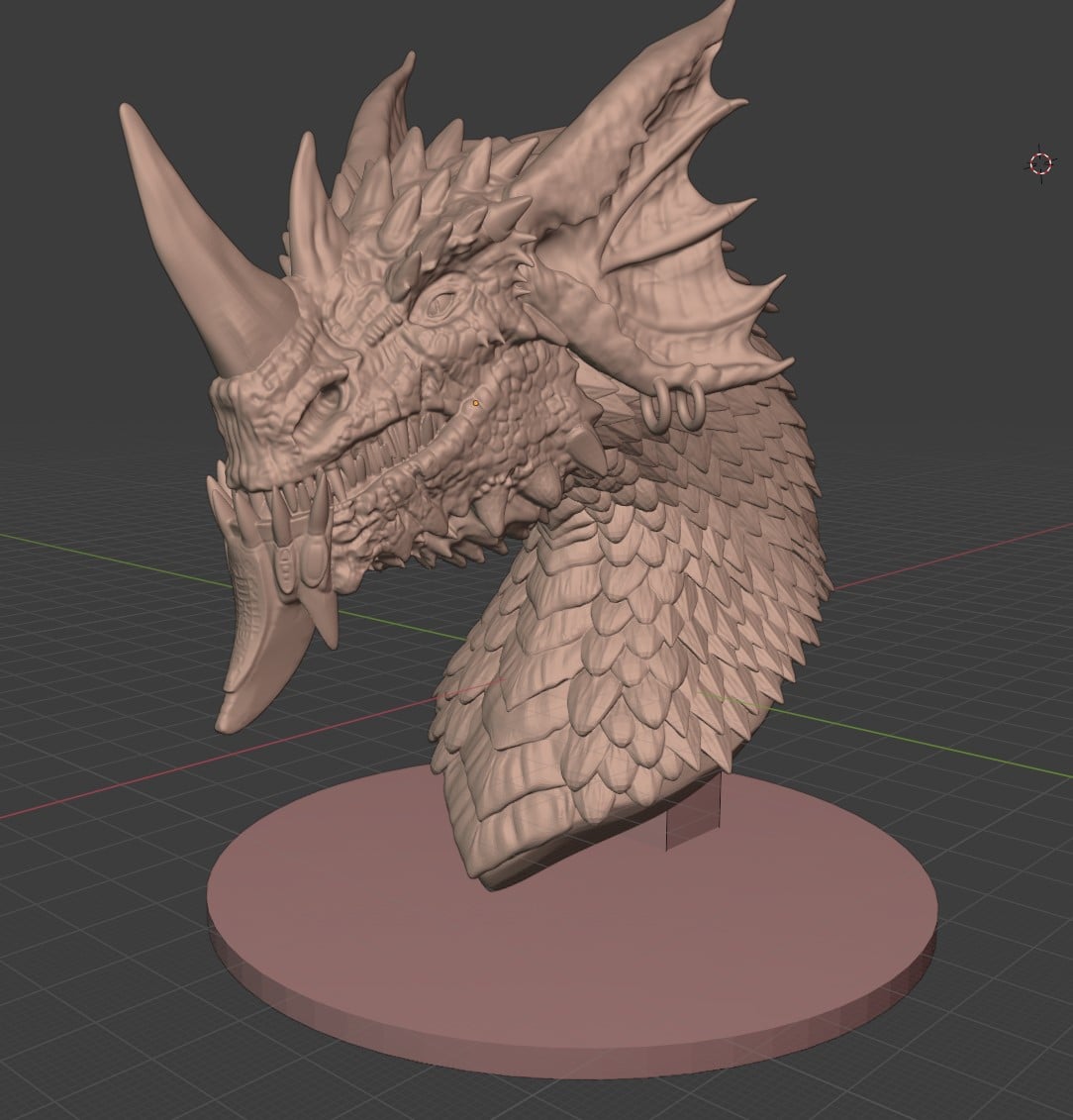 Ancient Blue Dragon Bust