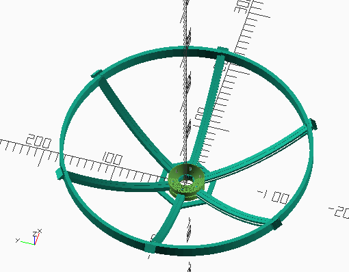 Parabolic dish antena modular OpenSCAD
