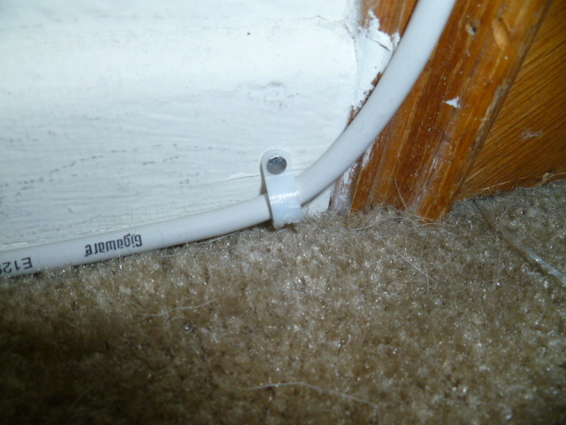 Cat5 cable hold-down
