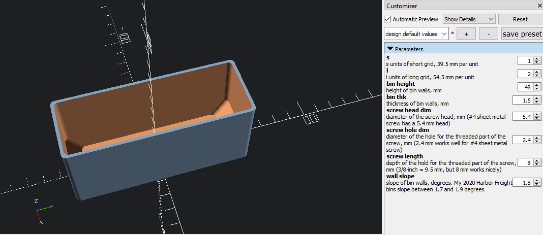 Customizable Harbor Freight Storage Bin System (OpenSCAD)