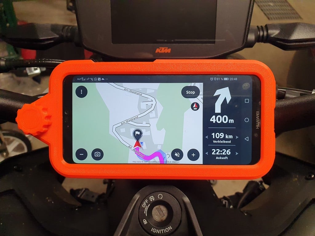 Cell phone mount for motorbike
