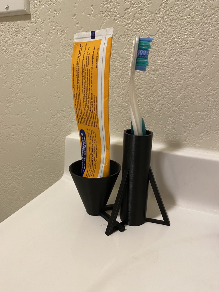 Retro Modern Toothbrush and Toothpaste Holders