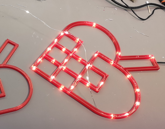 Christmas Heart with LED light inside