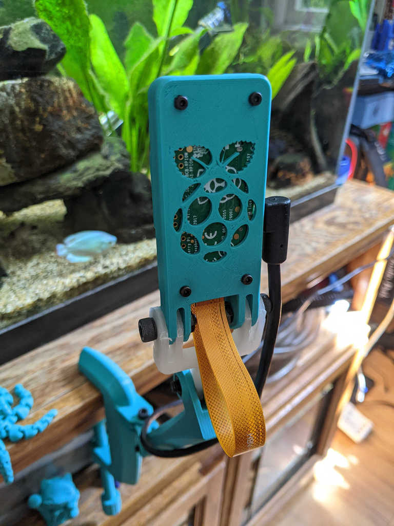 Raspberry Pi Zero and camera case with GoPro style mount