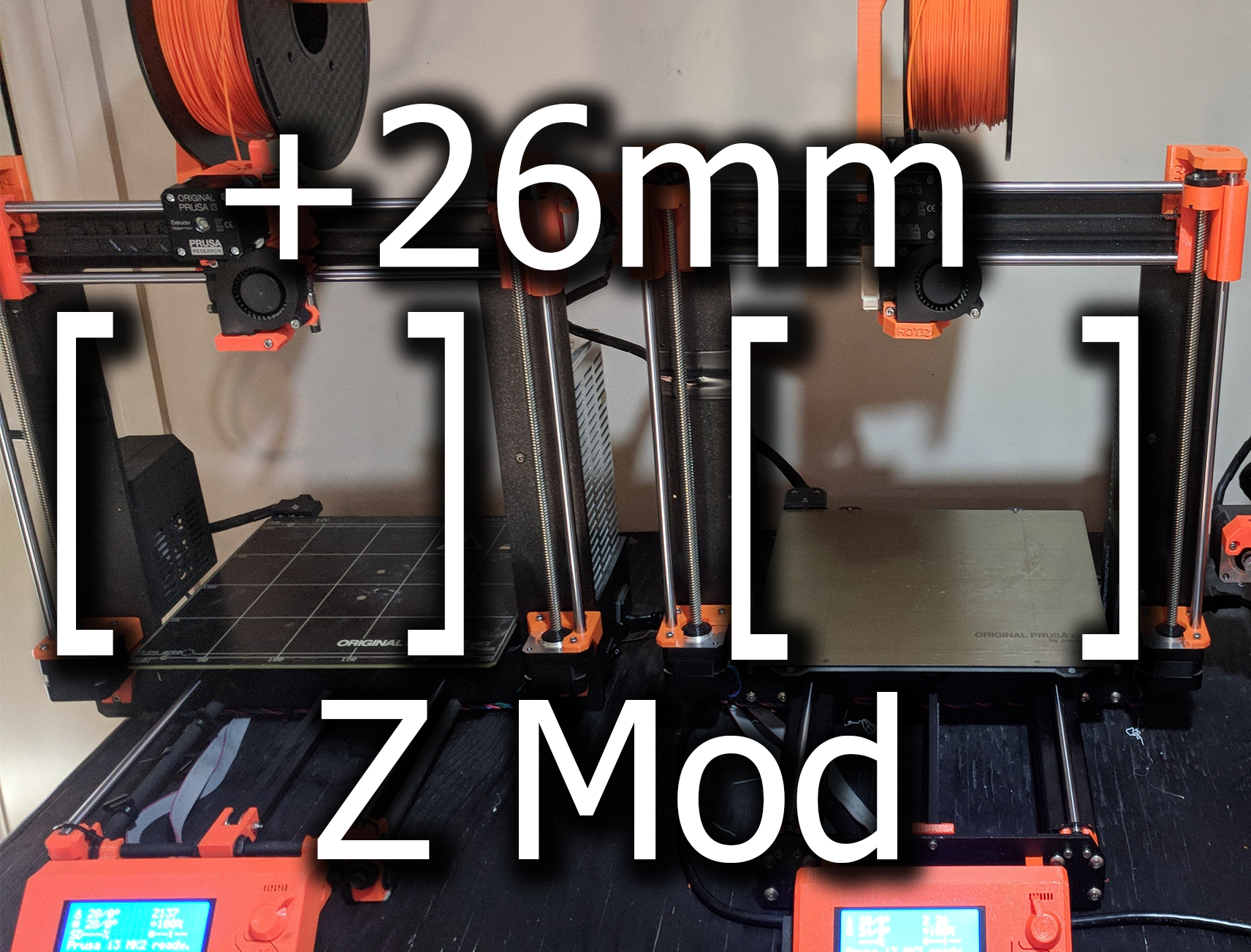 +26mm Z Mod for Prusa MK2S, 2.5 & MK3