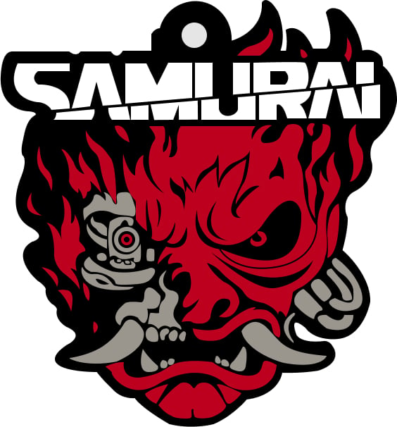 Cyberpunk 2077 Samurai Logo Keychain