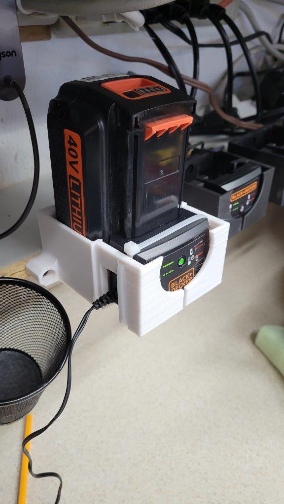 Black and Decker 40v battery charger holder wall mount.