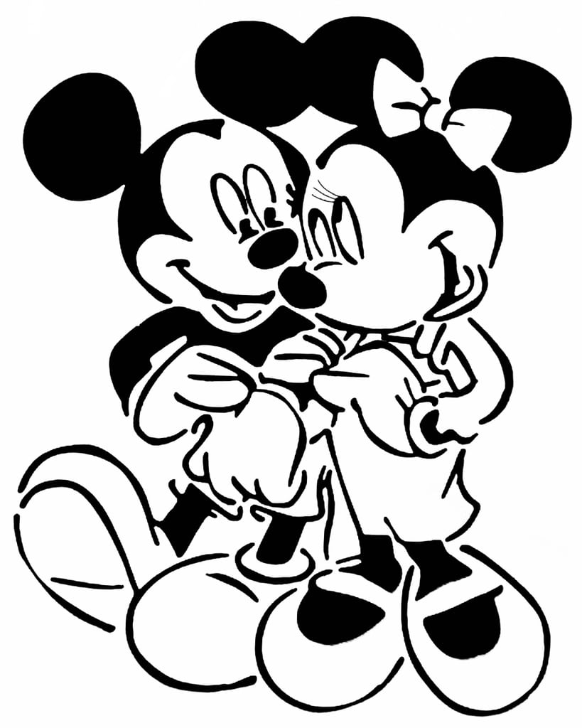 Mickey and Minnie stencil