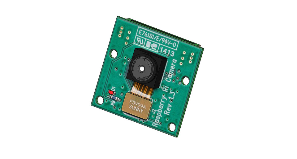 Makerbot Replicator 2 corner mount for Raspberry Pi Camera