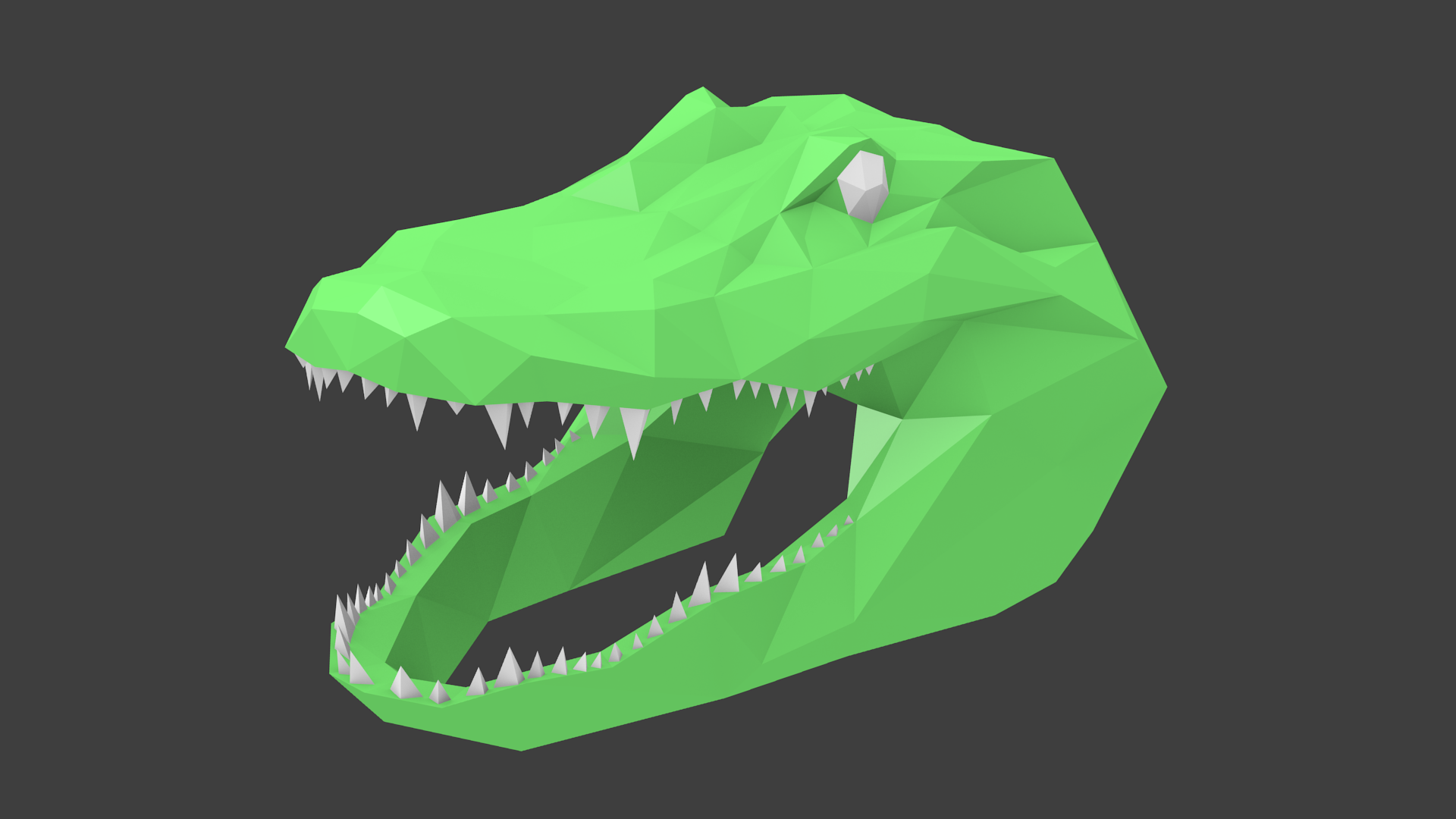 Low Poly Alligator Head