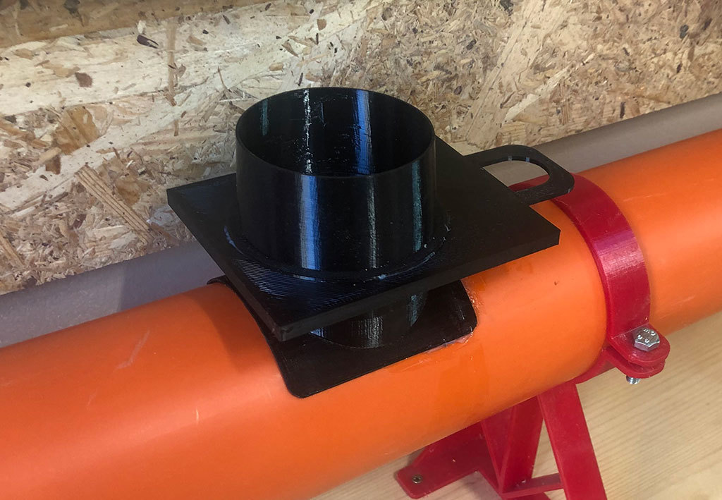 Knife gate air valve with pipe attachments [with Fusion 360 source]