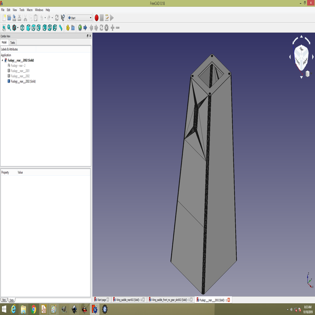 ugly stick stl to freecad solid for quadplane