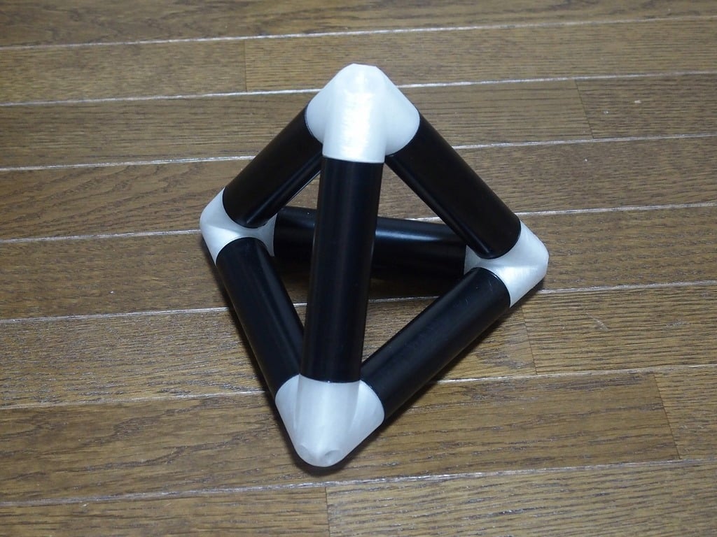 Regular Tetrahedron Pipe Connector (customizable by fusion360)