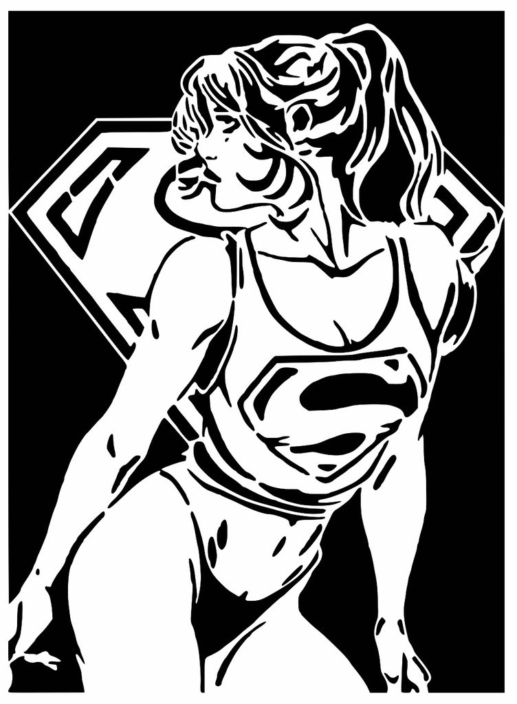 Super Girl stencil 8