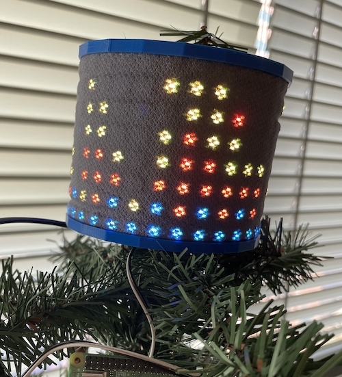Holder for 32x8 Neopixel RGB LED Flexible Matrix as a Christmas Tree Topper