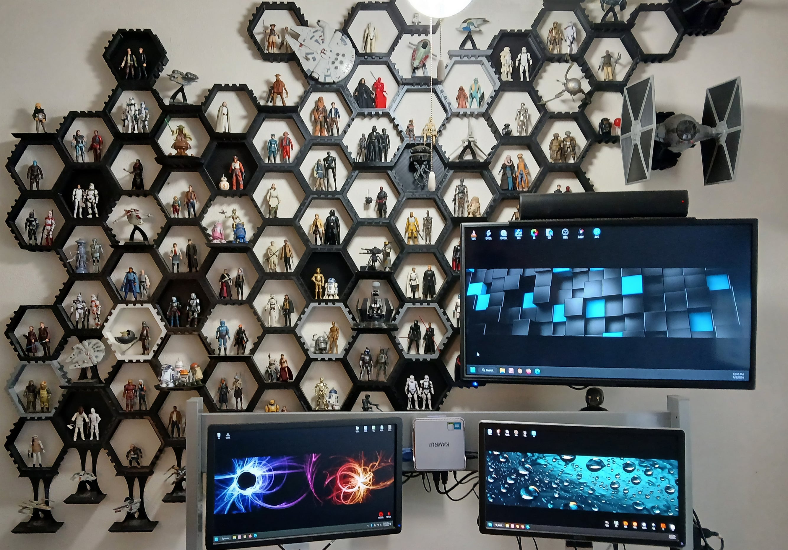 Action Figure Display Hex Boxes / Wall Diarama