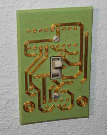 Custom Light Switch plate with PC board motif