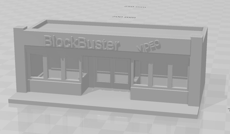 n scale small town building 2 - blockbuster video