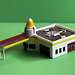 ART DECO era 1940 GAS STATION 1:87 HO SCALE 3D model