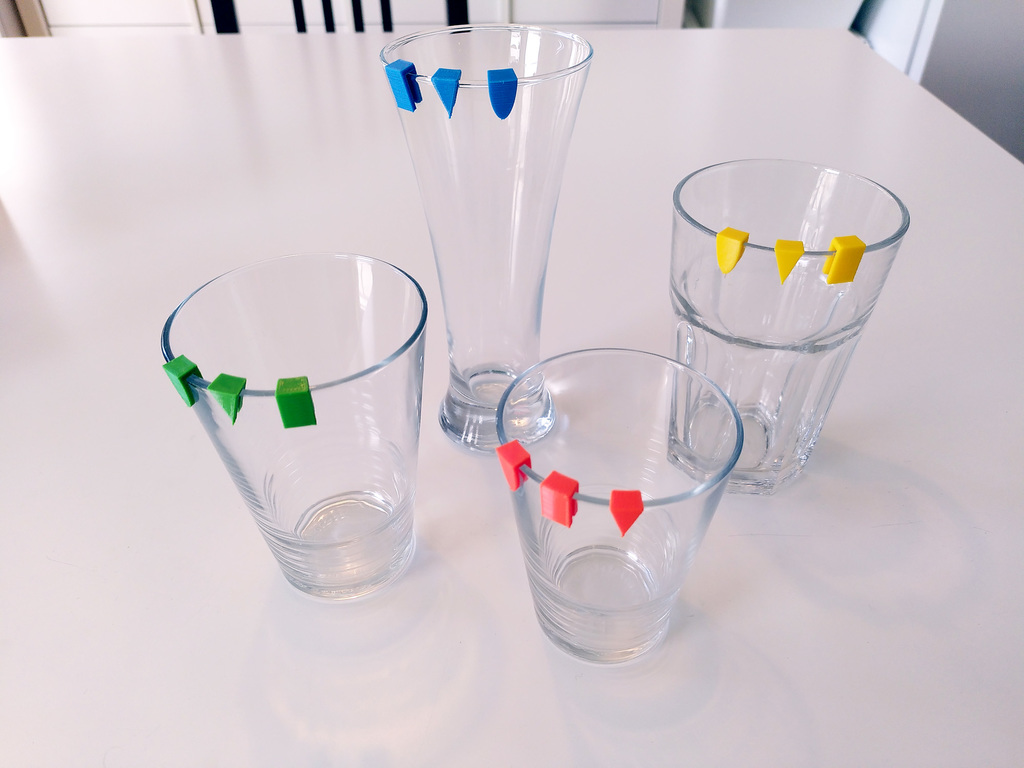 Customizable Drinking Glass Marker / Clip / Tumbler Tag