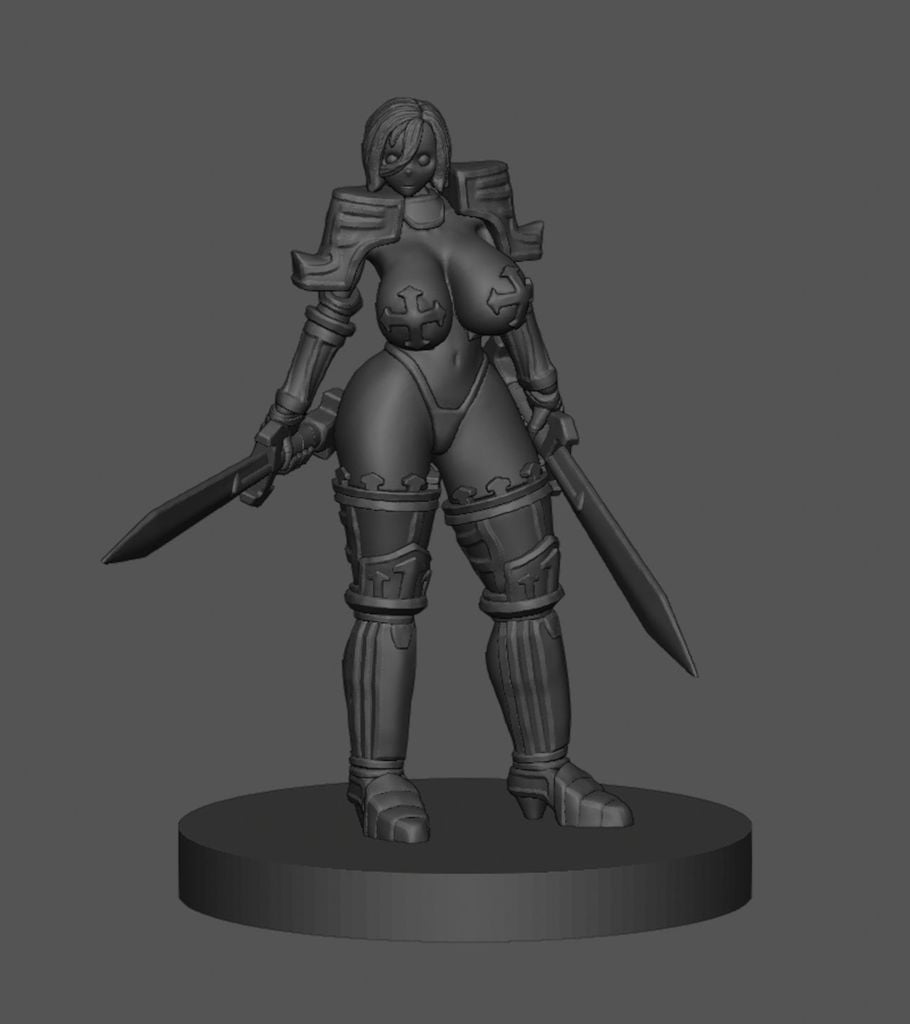 Female fantasy warrior 32mm miniature