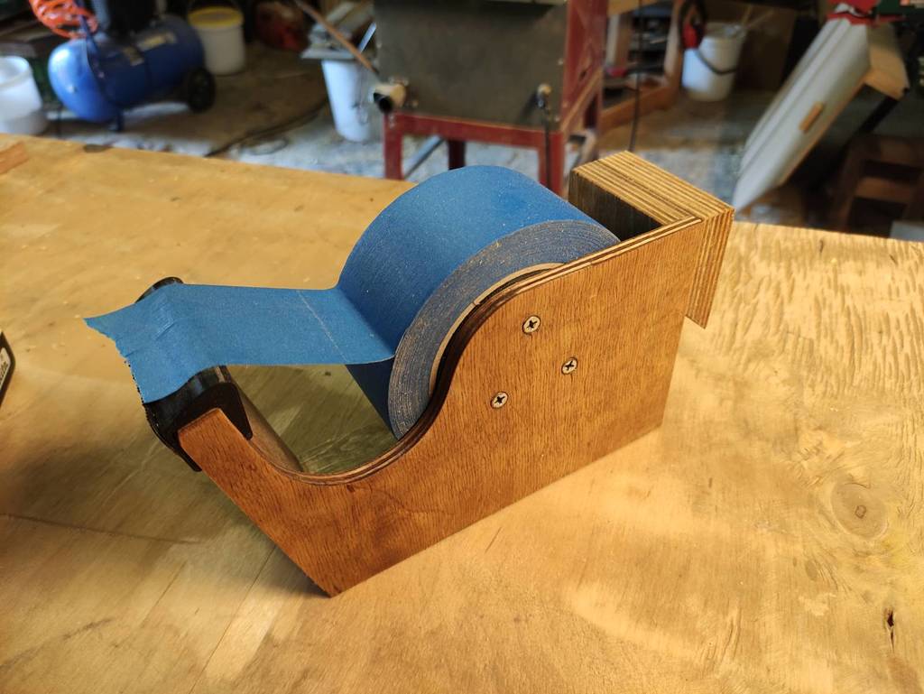 Tape dispenser (plywood base) - french cleat