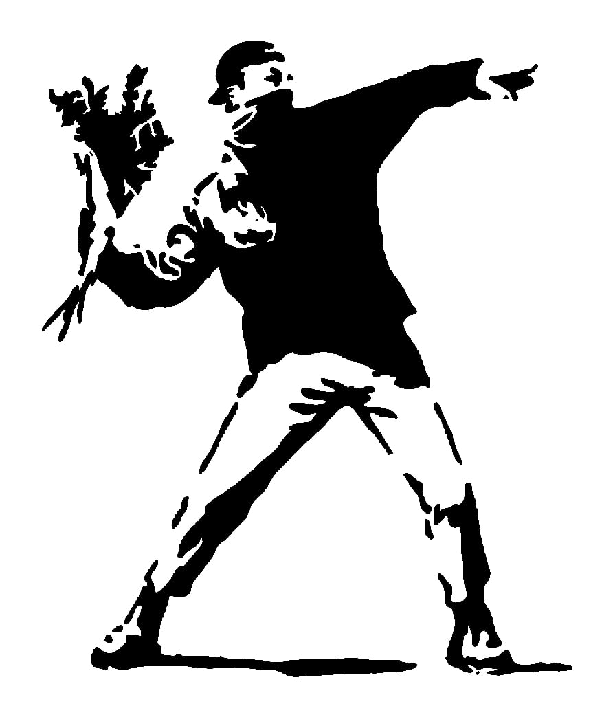 Banksy Flower Thrower stencil